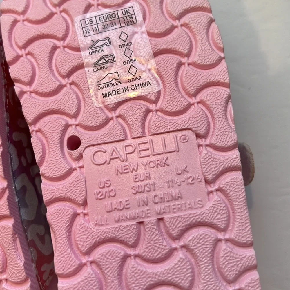 NWT👡 Elli by Capelli of New York Girl's Double Strap Buckle Slides SZ-12/13